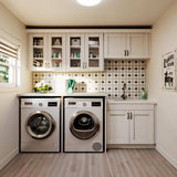 J COLLECTION Mancos Bright White Shaker Assembled Pantry Micro/Oven Kitchen Cabinet (30 in. W x 84.5 in. H x 24 in. D)