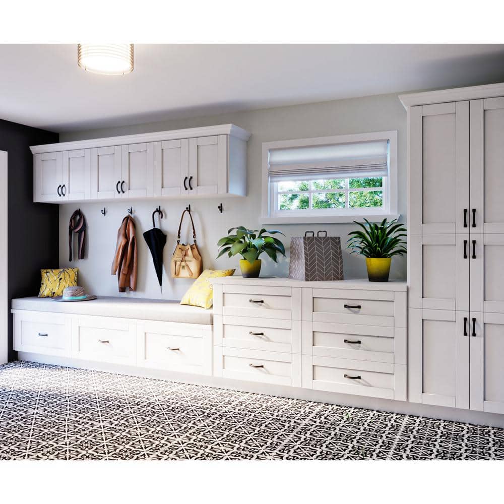J COLLECTION Mancos Bright White Shaker Assembled Pantry Micro/Oven Kitchen Cabinet (30 in. W x 84.5 in. H x 24 in. D)