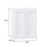 J COLLECTION Mancos Bright White Shaker Assembled Wall Kitchen Cabinet (24 in. W x 30 in. H x 14 in. D)
