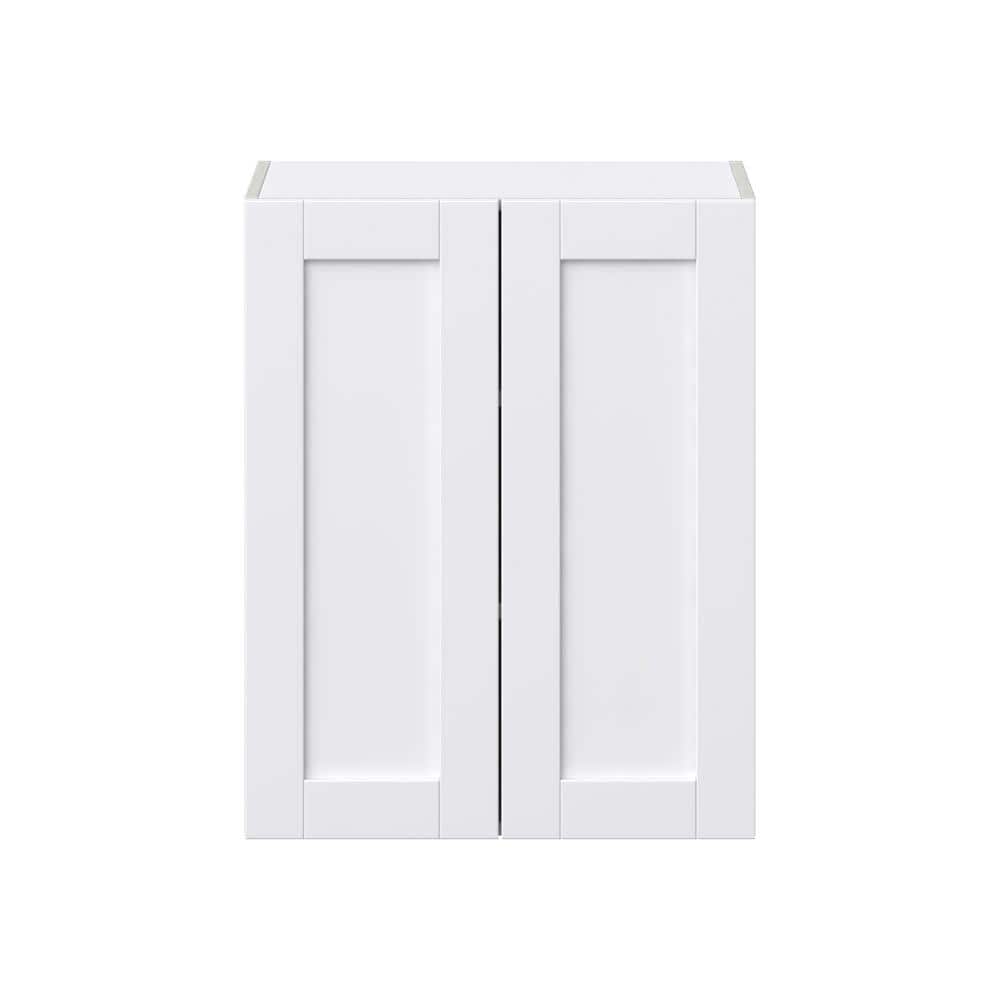 J COLLECTION Mancos Bright White Shaker Assembled Wall Kitchen Cabinet (24 in. W x 30 in. H x 14 in. D)