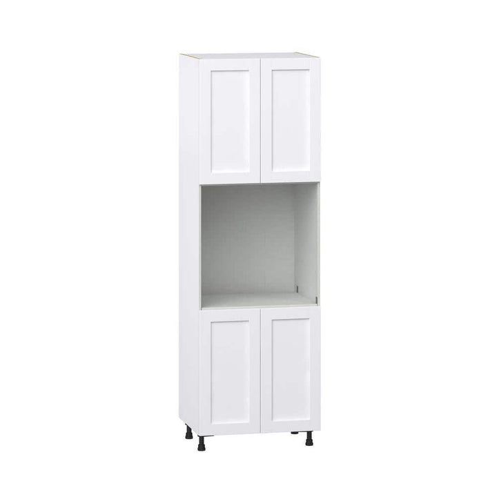 J COLLECTION Mancos 30 in. W x 94.5 in. H x 24 in. D Bright White Shaker Assembled Pantry Single Oven Kitchen Cabinet