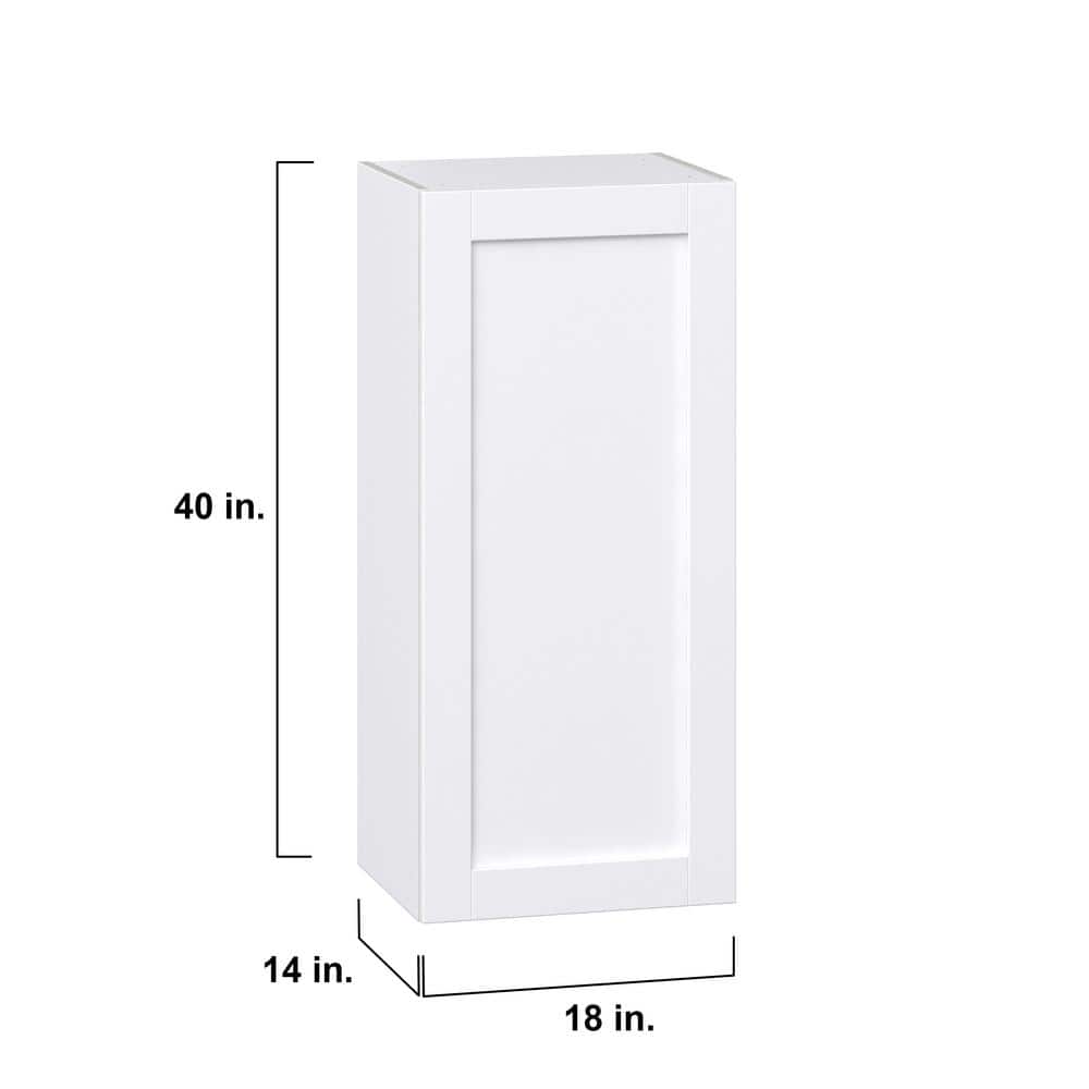 J COLLECTION Mancos Bright White Shaker Assembled Wall Kitchen Cabinet (18 in. W x 40 in. H x 14 in. D)