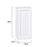 J COLLECTION Mancos Bright White Shaker Assembled Wall Kitchen Cabinet (18 in. W x 40 in. H x 14 in. D)
