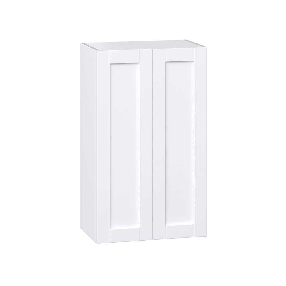 J COLLECTION Mancos 24 in. W x 40 in. H x 14 in. D Bright White Shaker Assembled Wall Kitchen Cabinet
