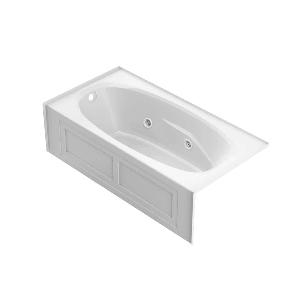 JACUZZI AMIGA 72 in. x 36 in. Acrylic Left-Hand Drain Rectangular Drop-In Whirlpool Bathtub with Heater - White