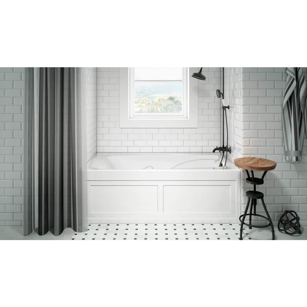 Jacuzzi CETRA 60 in. x 36 in. Acrylic Left-Drain Rectangular Alcove Whirlpool Bathtub in White