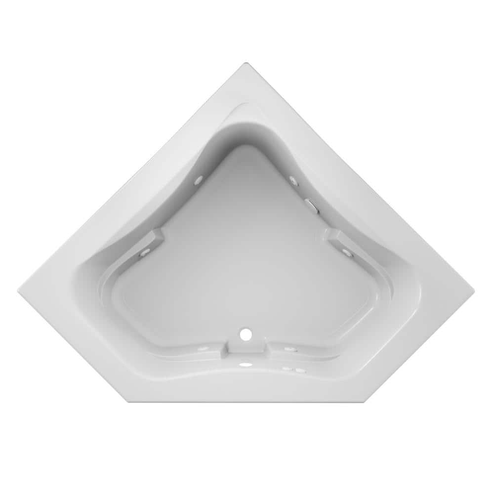 Jacuzzi Projecta 60 in. x 60 in. Acrylic Corner Drop-In Whirlpool Bathtub in White