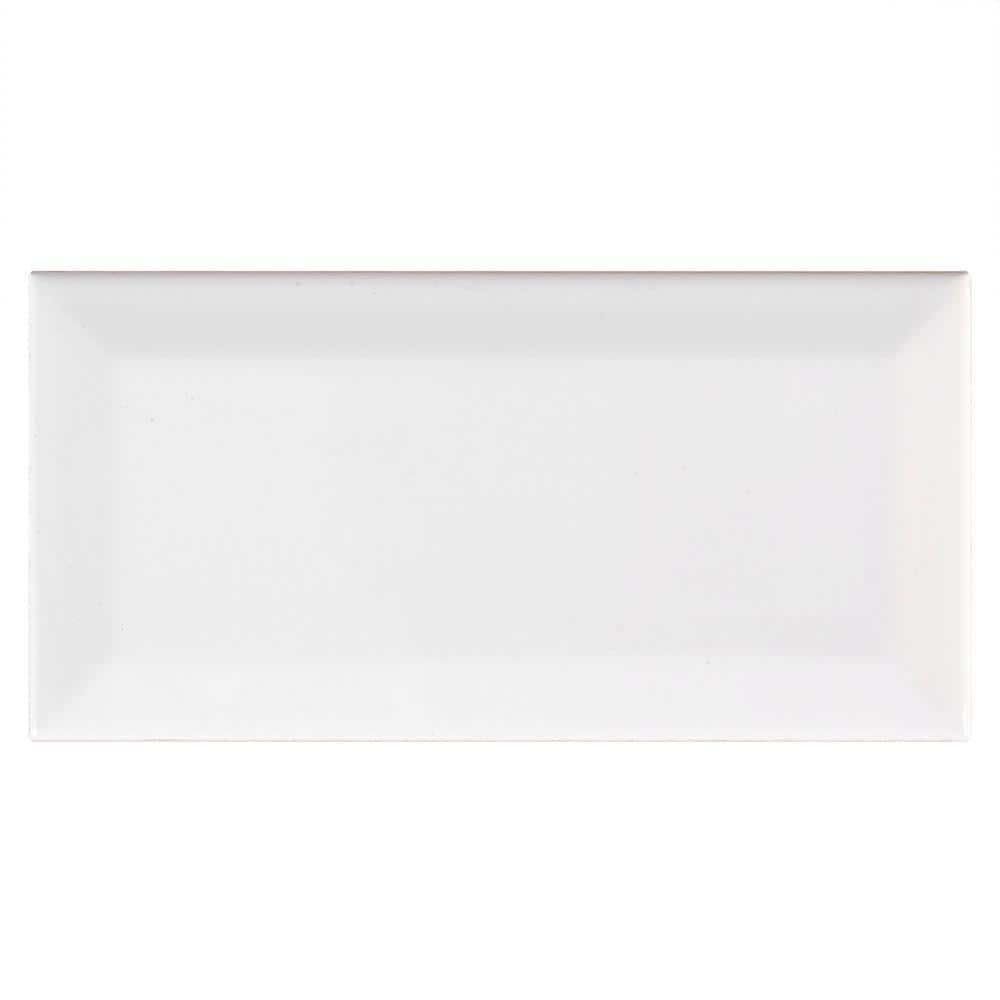 Jeffrey Court Allegro White Bevel 3 in. x 6 in. Glossy Ceramic Wall Tile (11 sq. ft. / Case)