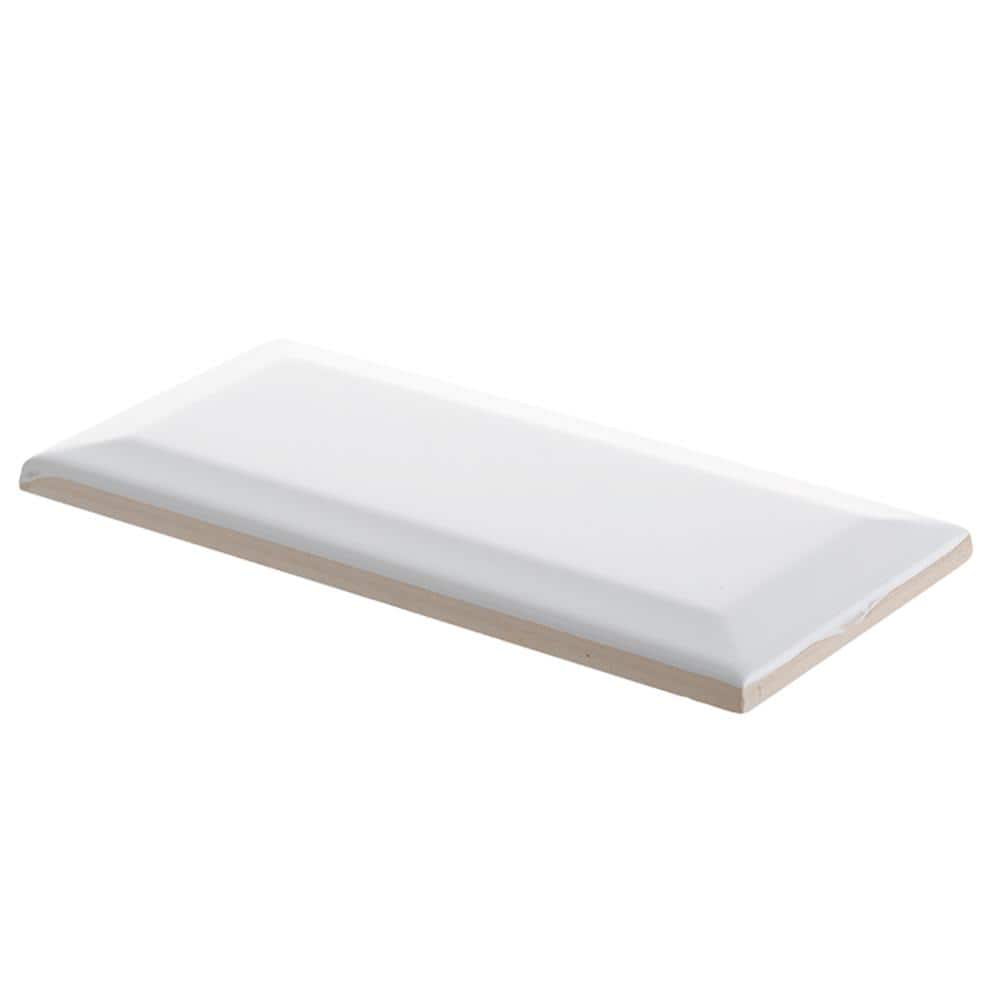Jeffrey Court Allegro White Bevel 3 in. x 6 in. Glossy Ceramic Wall Tile (11 sq. ft. / Case)