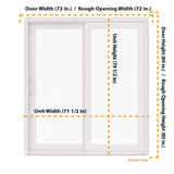 JELD-WEN V-4500 72 in. x 80 in. White Vinyl Left-Hand Full Lite Sliding Patio Door