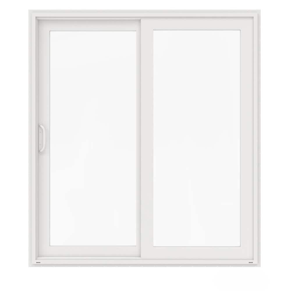 72 in. x 80 in. V-4500 White Vinyl Left-Hand Full Lite Sliding Patio Door