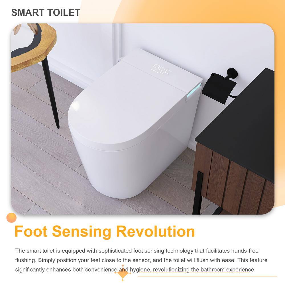 JimsMaison Elongated Smart Bidet Toilet with Instant Seat Heating, Night Light, and Auto Flushing