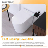 JimsMaison Elongated Smart Bidet Toilet with Instant Seat Heating, Night Light, and Auto Flushing