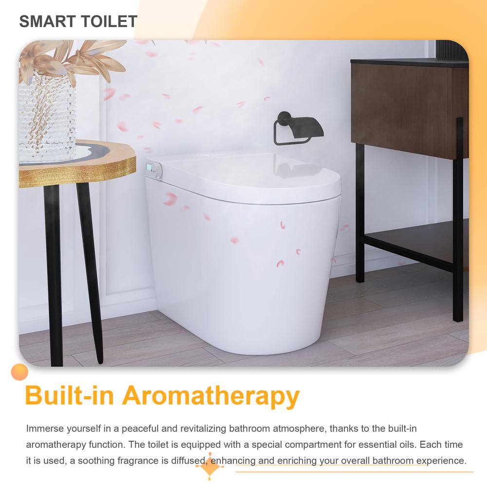JimsMaison Elongated Smart Bidet Toilet with Instant Seat Heating, Night Light, and Auto Flushing