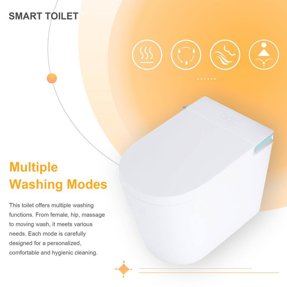 JimsMaison Elongated Smart Bidet Toilet with Instant Seat Heating, Night Light, and Auto Flushing