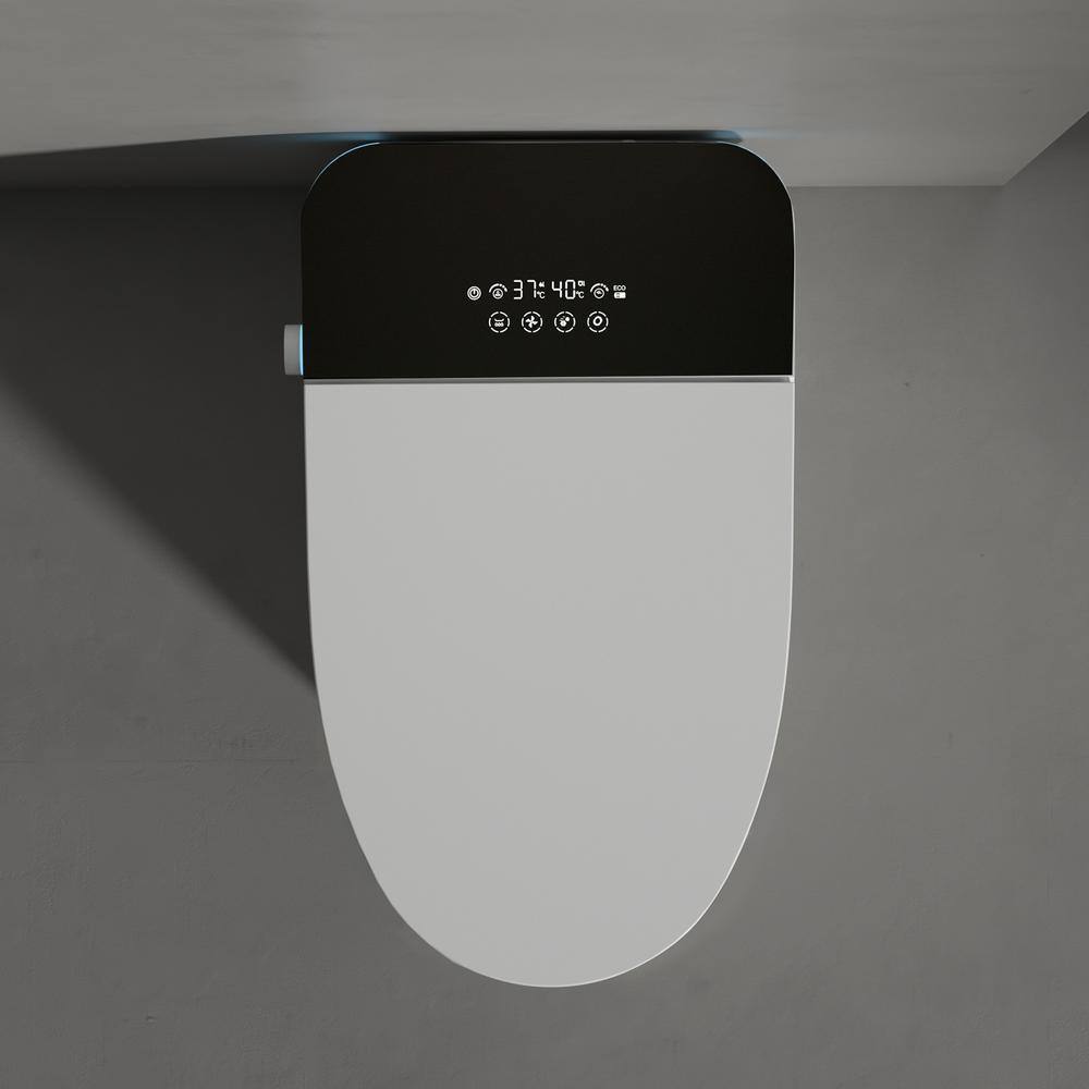 JimsMaison Elongated Bidet Toilet 1.28 GPF with Auto Flush, Heated Seat in White