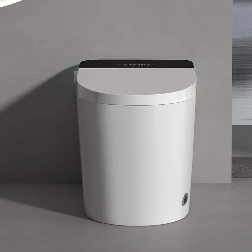 JimsMaison Elongated Bidet Toilet 1.28 GPF with Auto Flush, Heated Seat in White