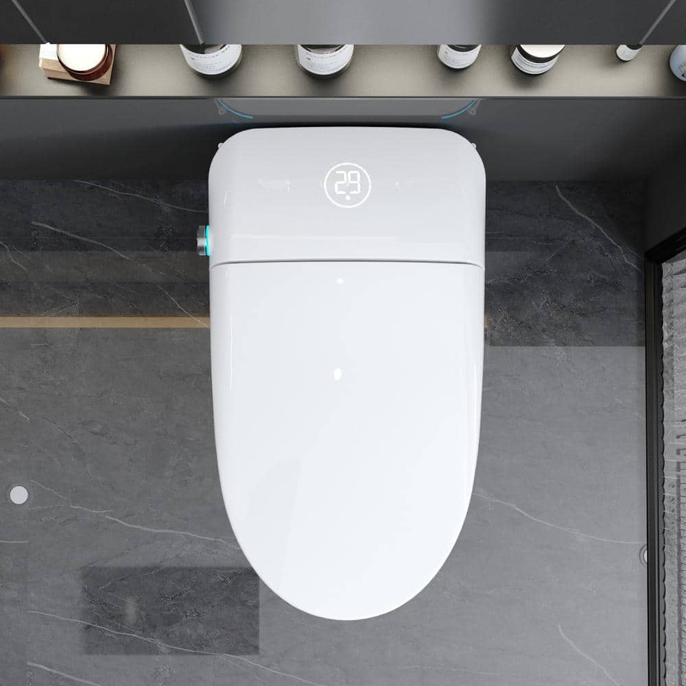 JimsMaison Elongated Bidet Toilet with LED Display and Heated Seat