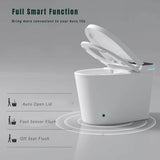JimsMaison Elongated Bidet Toilet 1.28 GPF with LED Display & Warm Water in White