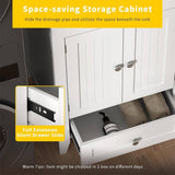Karl home 24 in. D Drop-In Laundry/Utility Sink in White with Cabinet and Pull-Out Sprayer Faucet