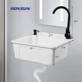 Karl home 17.5 in. Wall Mount Laundry Utility Sink with Faucet in White