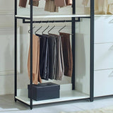 Klair Living Fiona 96 in. W White Freestanding Walk in Wood Closet System with Metal Frame
