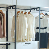 Klair Living Fiona 96 in. W White Freestanding Walk in Wood Closet System with Metal Frame