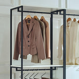 Klair Living Fiona 96 in. W White Freestanding Walk in Wood Closet System with Metal Frame