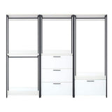 Klair Living Fiona 96 in. W White Freestanding Walk in Wood Closet System with Metal Frame
