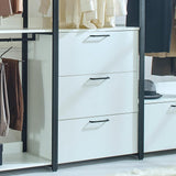 Klair Living Fiona 96 in. W White Freestanding Walk in Wood Closet System with Metal Frame