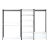 Klair Living Fiona 111 in. W White Freestanding Walk in Wood Closet System with Metal Frame