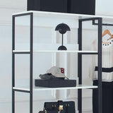 Klair Living Fiona 111 in. W White Freestanding Walk in Wood Closet System with Metal Frame