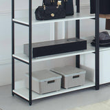 Klair Living Fiona 111 in. W White Freestanding Walk in Wood Closet System with Metal Frame