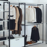 Klair Living Fiona 111 in. W White Freestanding Walk in Wood Closet System with Metal Frame
