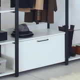 Klair Living Fiona 111 in. W White Freestanding Walk in Wood Closet System with Metal Frame