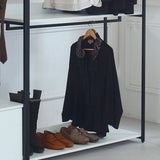 Klair Living Fiona 111 in. W White Freestanding Walk in Wood Closet System with Metal Frame