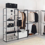 Klair Living Fiona 111 in. W White Freestanding Walk in Wood Closet System with Metal Frame
