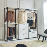 Klair Living Fiona 32 in. W White Freestanding Wood Closet System Tower with 3 Drawers