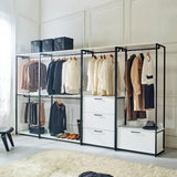 Klair Living Fiona 32 in. W White Freestanding Wood Closet System Tower with 3 Drawers