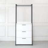 Klair Living Fiona 32 in. W White Freestanding Wood Closet System Tower with 3 Drawers