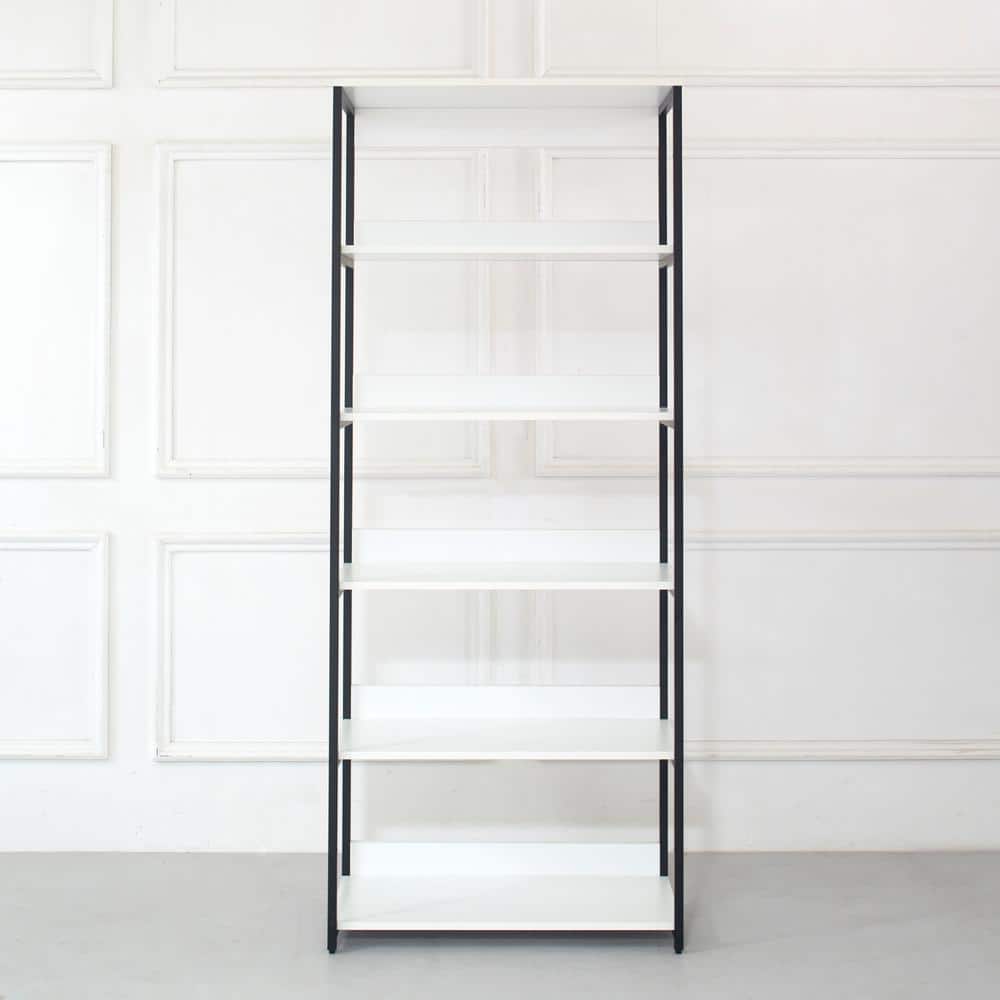 Klair Living Fiona 32 in. W White Freestanding Wood Closet System Tower with 5 Shelves