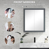 kleankin Wall Mounted Bathroom Medicine Cabinet 27 in. W x 30 in. H with Mirror Rectangular MDF Medicine Cabinet with Mirror
