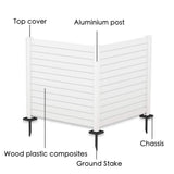 KOZYARD Outdoor Privacy Screen White Framed Fence Panels Kit 4 ft.