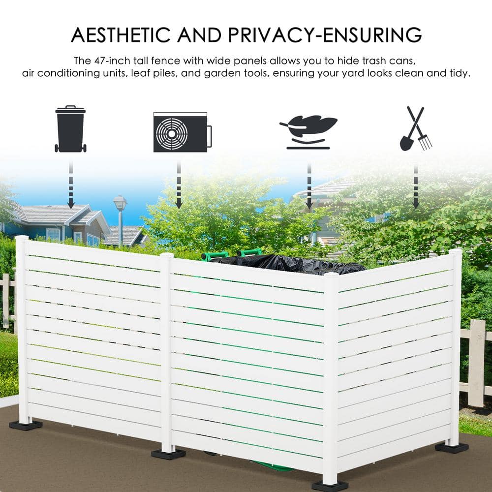 KOZYARD 4.17 ft. x 4 ft. White Outdoor Privacy Screens - 3 Panel Kit