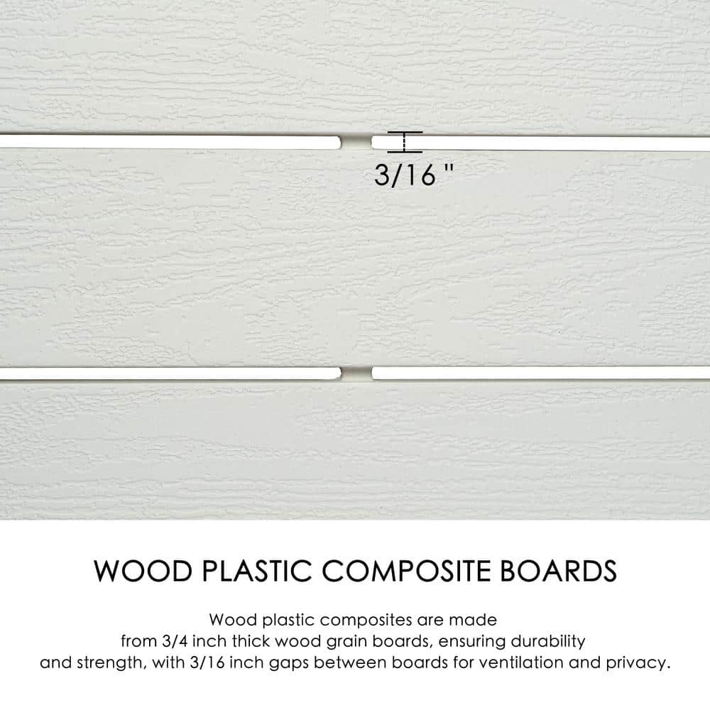 KOZYARD Outdoor Privacy Screens - 4 ft. W x 4.17 ft. H White Vinyl Panels