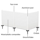 KOZYARD Outdoor Privacy Screens - 4 ft. W x 4.17 ft. H White Vinyl Panels