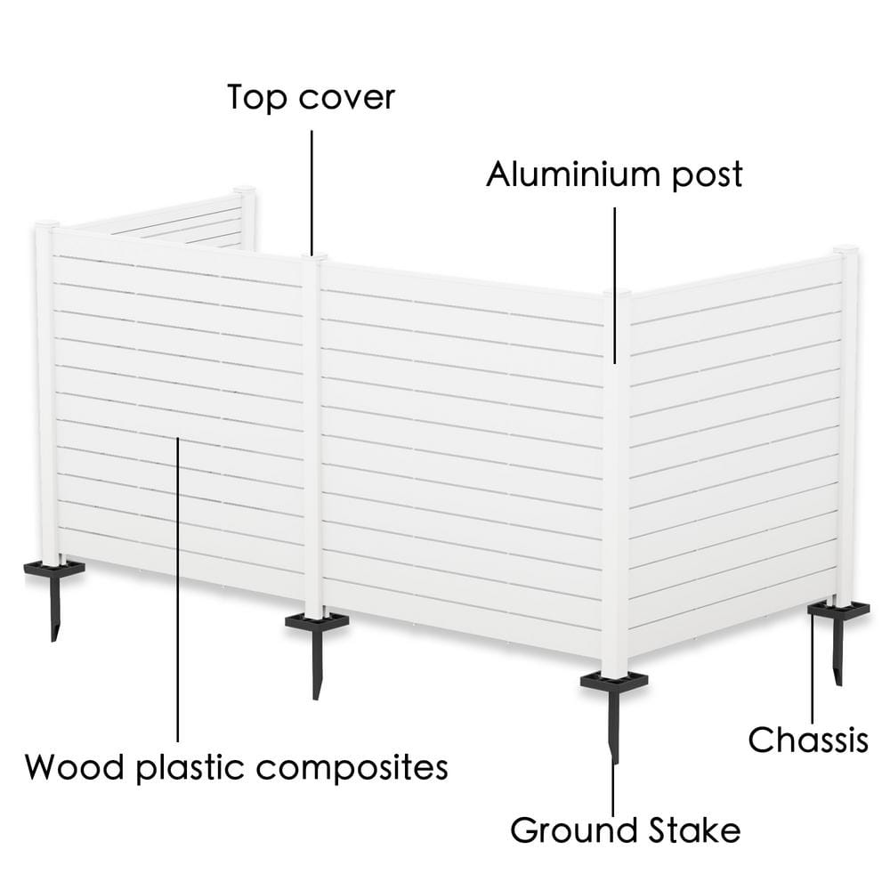 KOZYARD 4 ft. W x 4.17 ft. H White Vinyl Outdoor Privacy Screens Kit