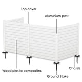 KOZYARD 4 ft. W x 4.17 ft. H White Vinyl Outdoor Privacy Screens Kit