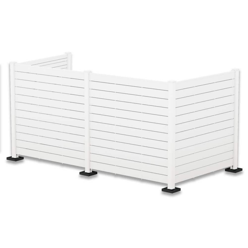 KOZYARD 4 ft. W x 4.17 ft. H White Vinyl Outdoor Privacy Screens Kit