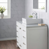 KRAUS Elavo 18.6 in. Square Ceramic Vessel Bathroom Sink in White